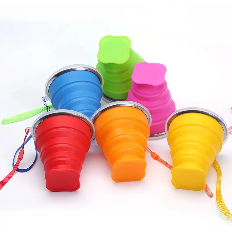 Taza Plegable de Silicona 200ml con Tapa | Snack & Go Anti-Derrames