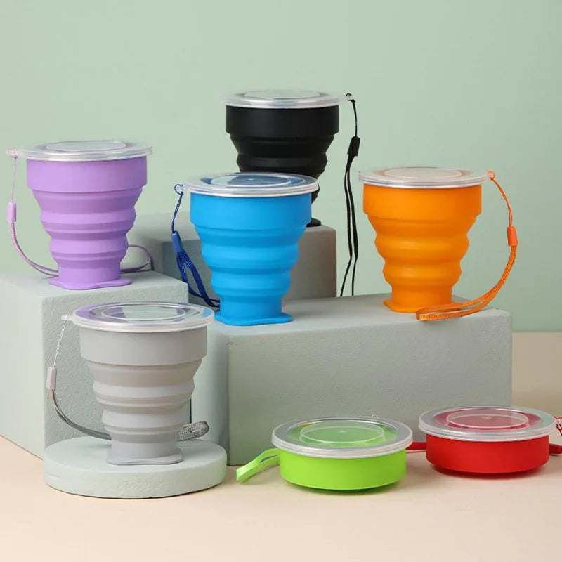Taza Plegable de Silicona 200ml con Tapa | Snack & Go Anti-Derrames