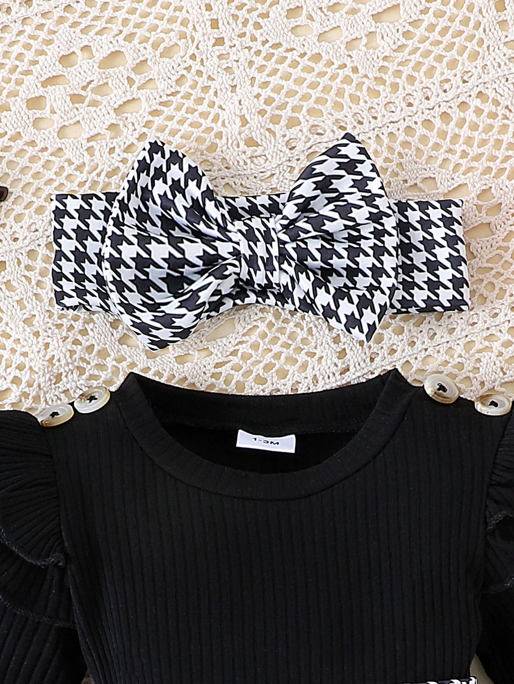 Conjunto Falda de Cuadros y Diadema: Estilo y Dulzura (0-18M)