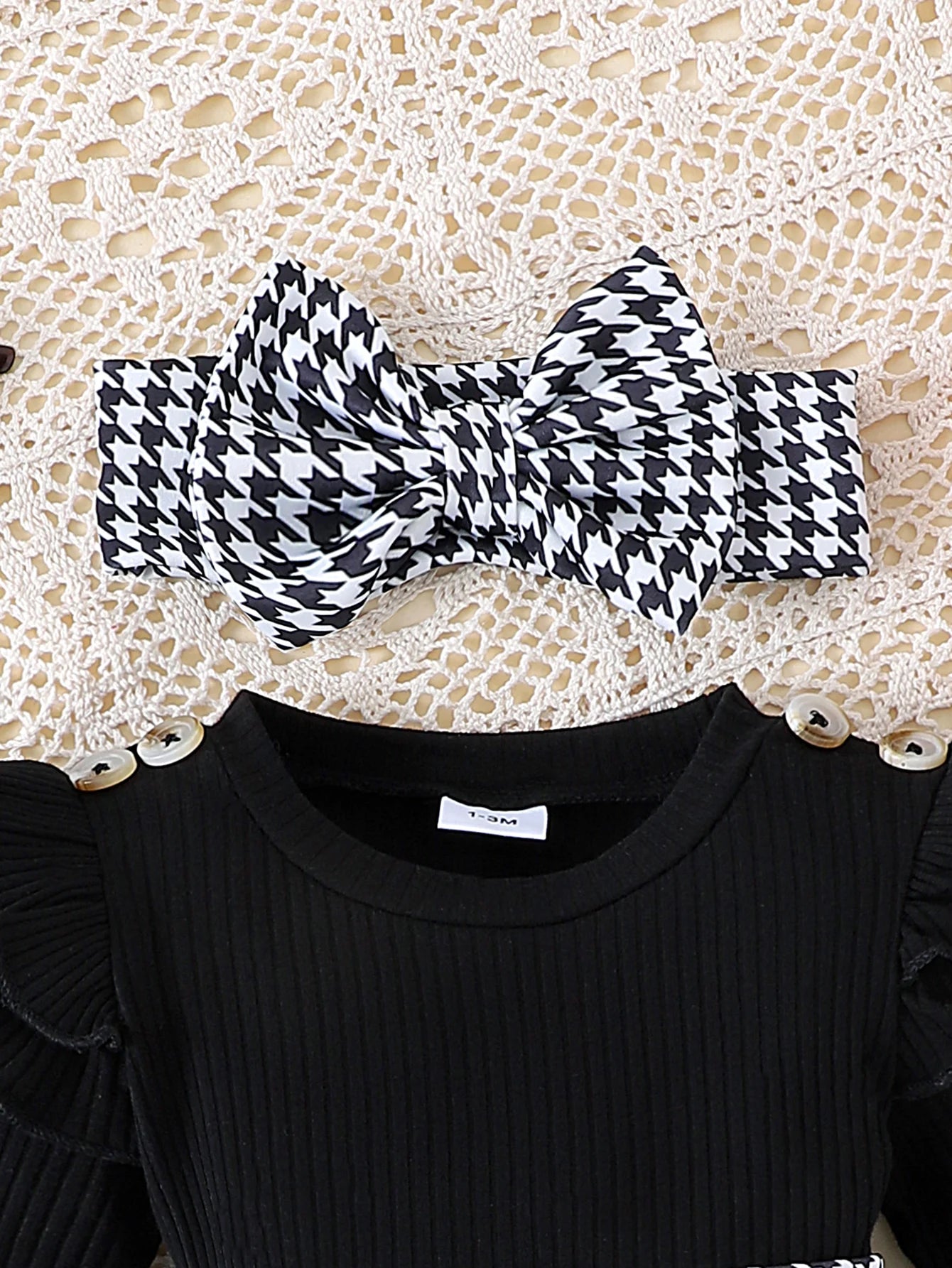 Conjunto Falda de Cuadros y Diadema: Estilo y Dulzura (0-18M)