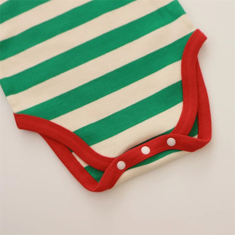 Pijama Navideña a rayas.(0-24M)