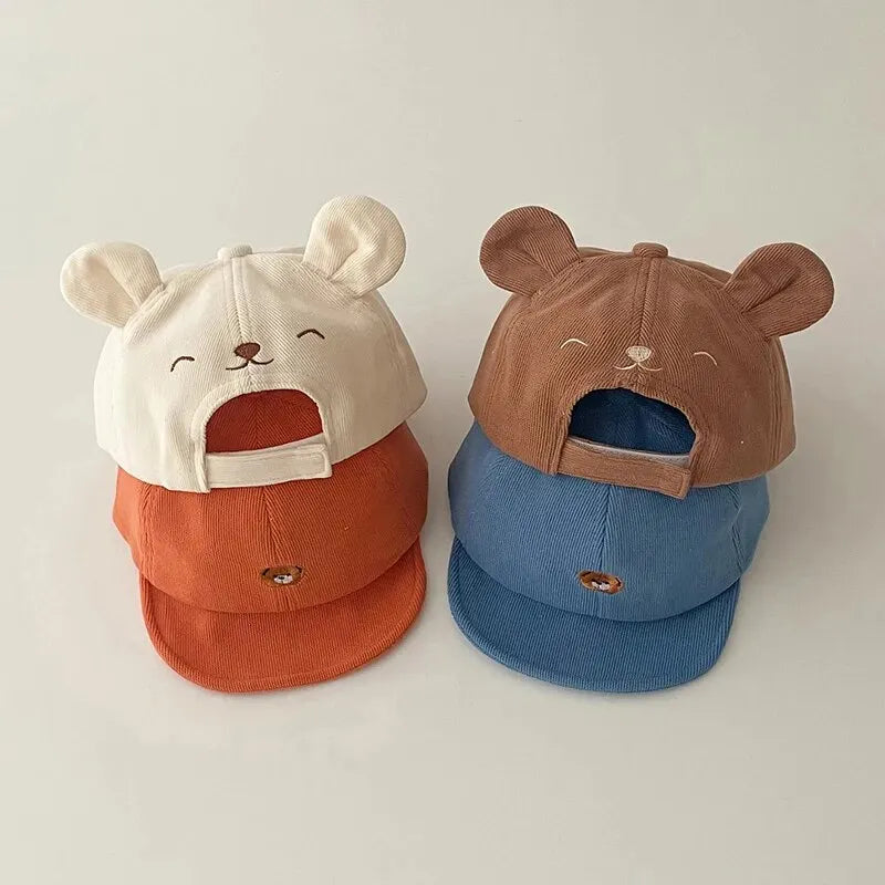 Gorra de Béisbol de Oso Kawaii: Protección Solar y Estilo Adorable (3-18M)