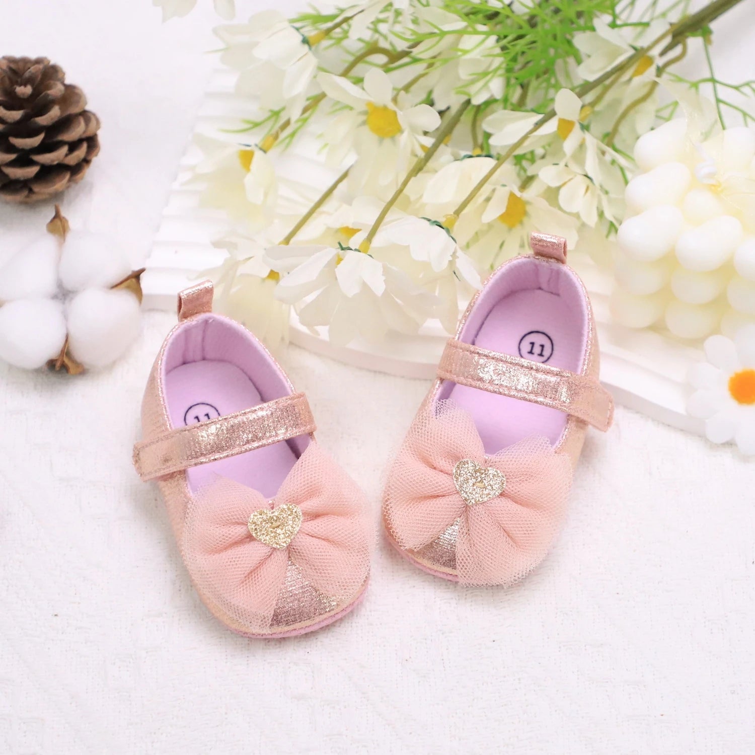 Zapatos con Moño de encaje Princesa para Primeros Pasos (0-18M)