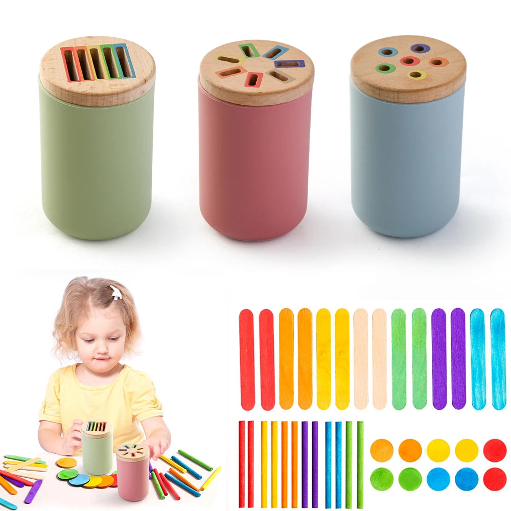 Set de Clasificación Montessori | Madera y Silicona para el Desarrollo Cognitivo