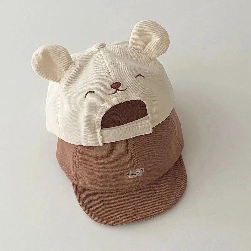 Gorra de Béisbol de Oso Kawaii: Protección Solar y Estilo Adorable (3-18M)