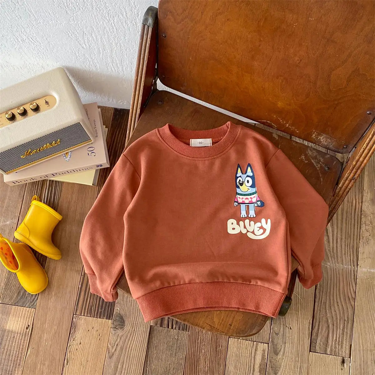 Sudadera Disney/Bluey: Comodidad Suelta y Estilo Casual (Primavera/Otoño) (3M-6T)