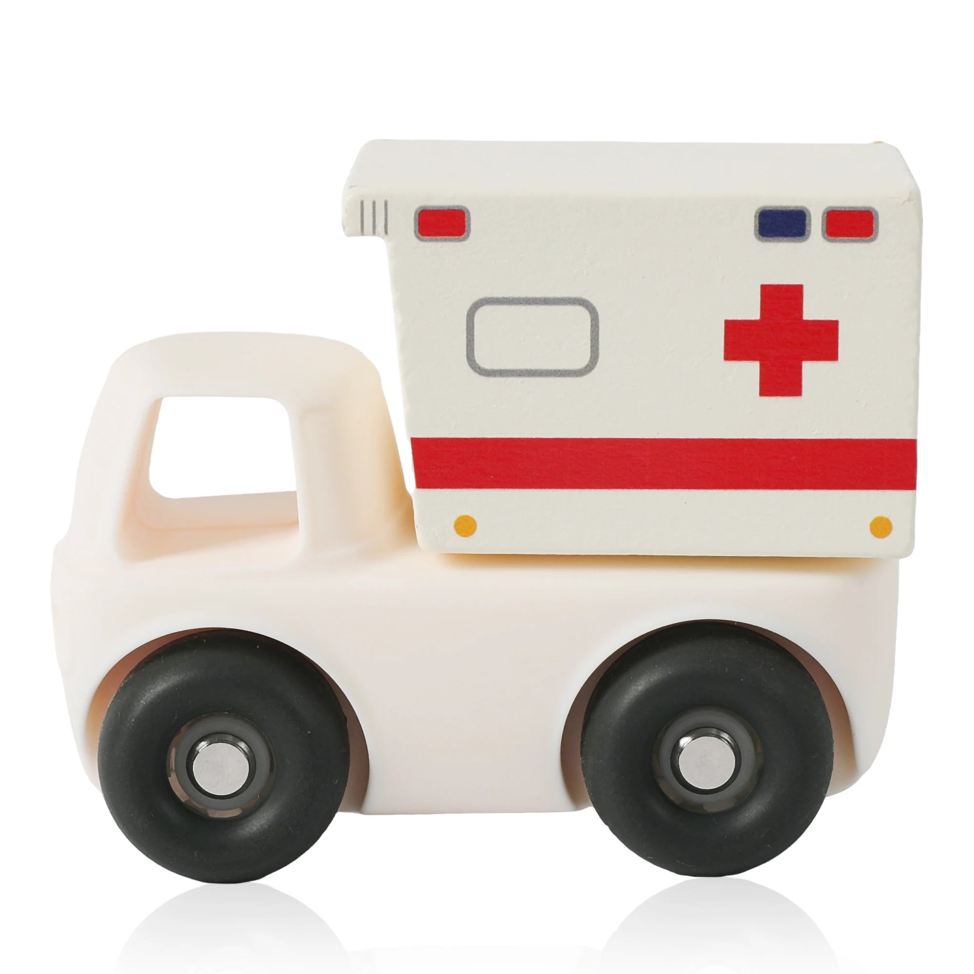 Coche de Juguete Montessori de Silicona | 2-en-1 Mordedera y Juguete Educativo