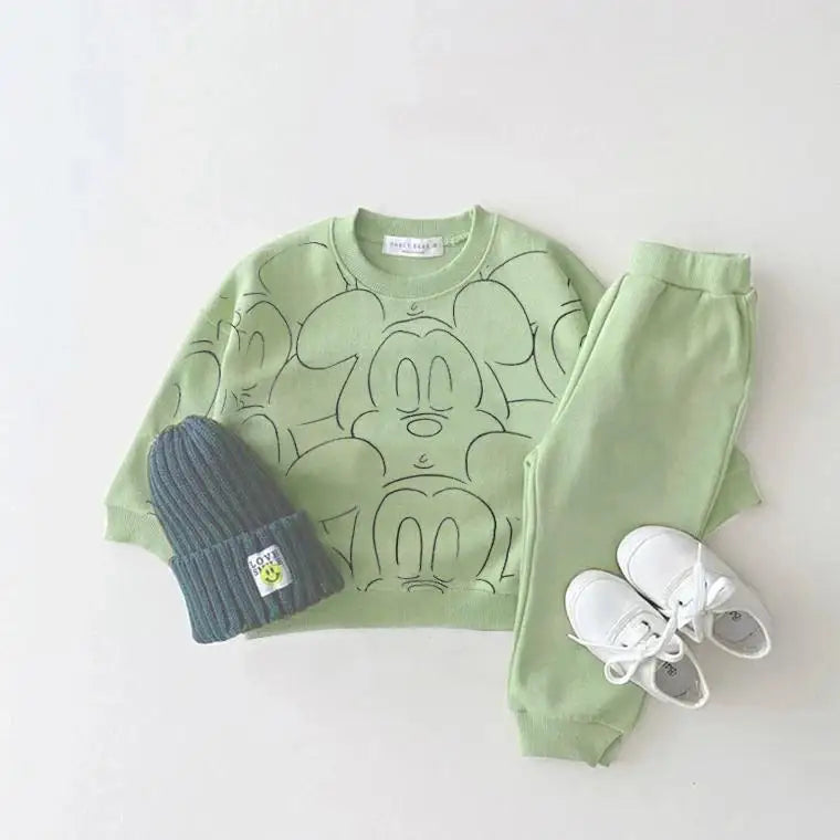 Conjunto Deportivo Unisex: Sudadera y Pantalón Mickey Mouse (3M-3T)