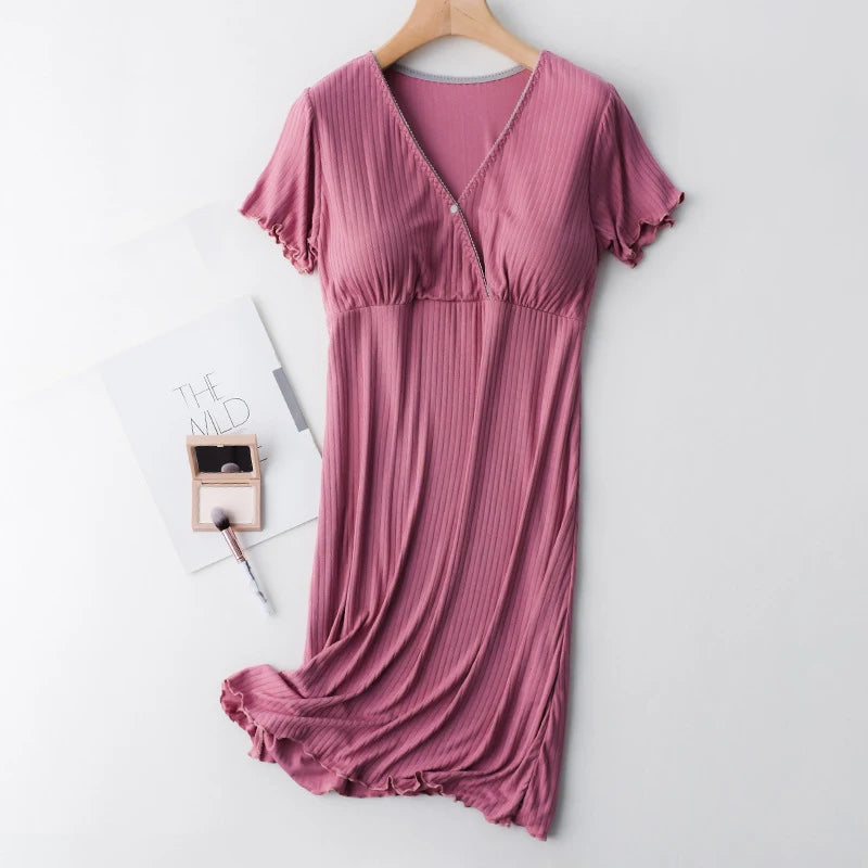 Camisón Modal de Lactancia: Elegancia y Confort Ajustable