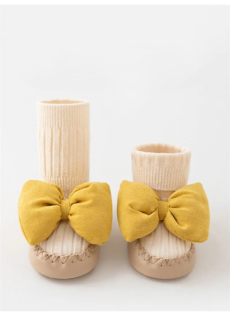 Calceta/Zapato Antideslizante con Moño (0-24M)