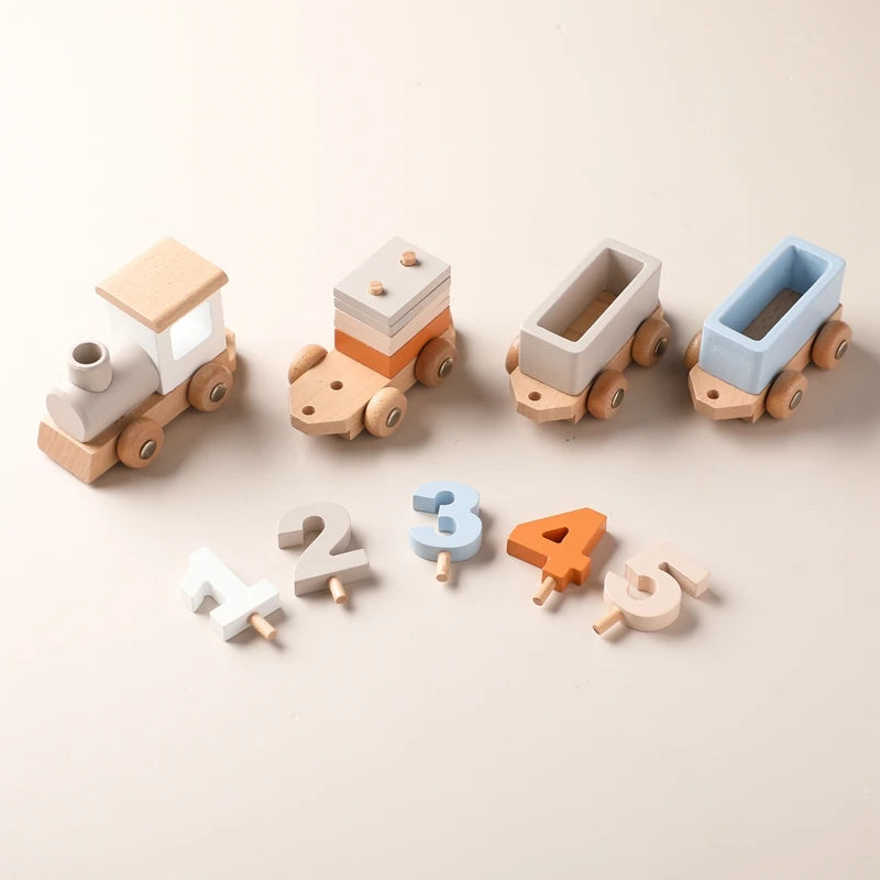 Tren y avión de Madera Didácticos Montessori - Juguete de Aprendizaje