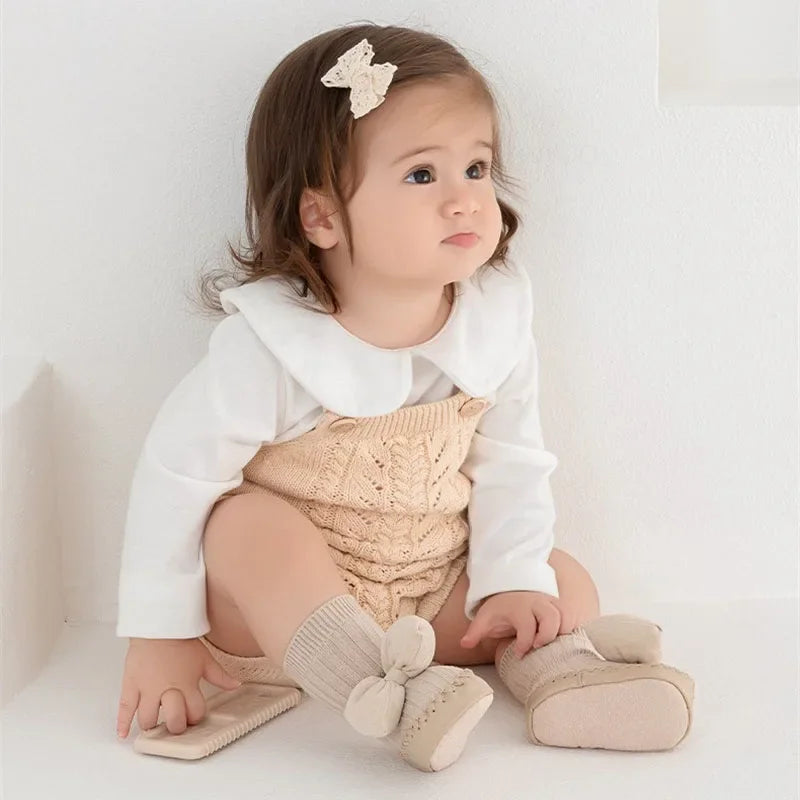 Calceta/Zapato Antideslizante con Moño (0-24M)