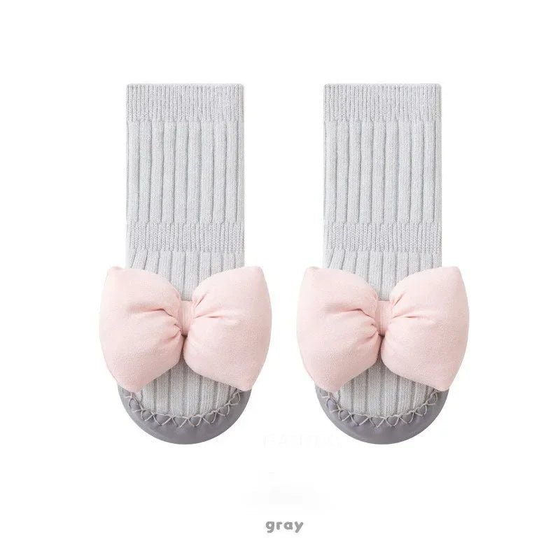 Calceta/Zapato Antideslizante con Moño (0-24M)