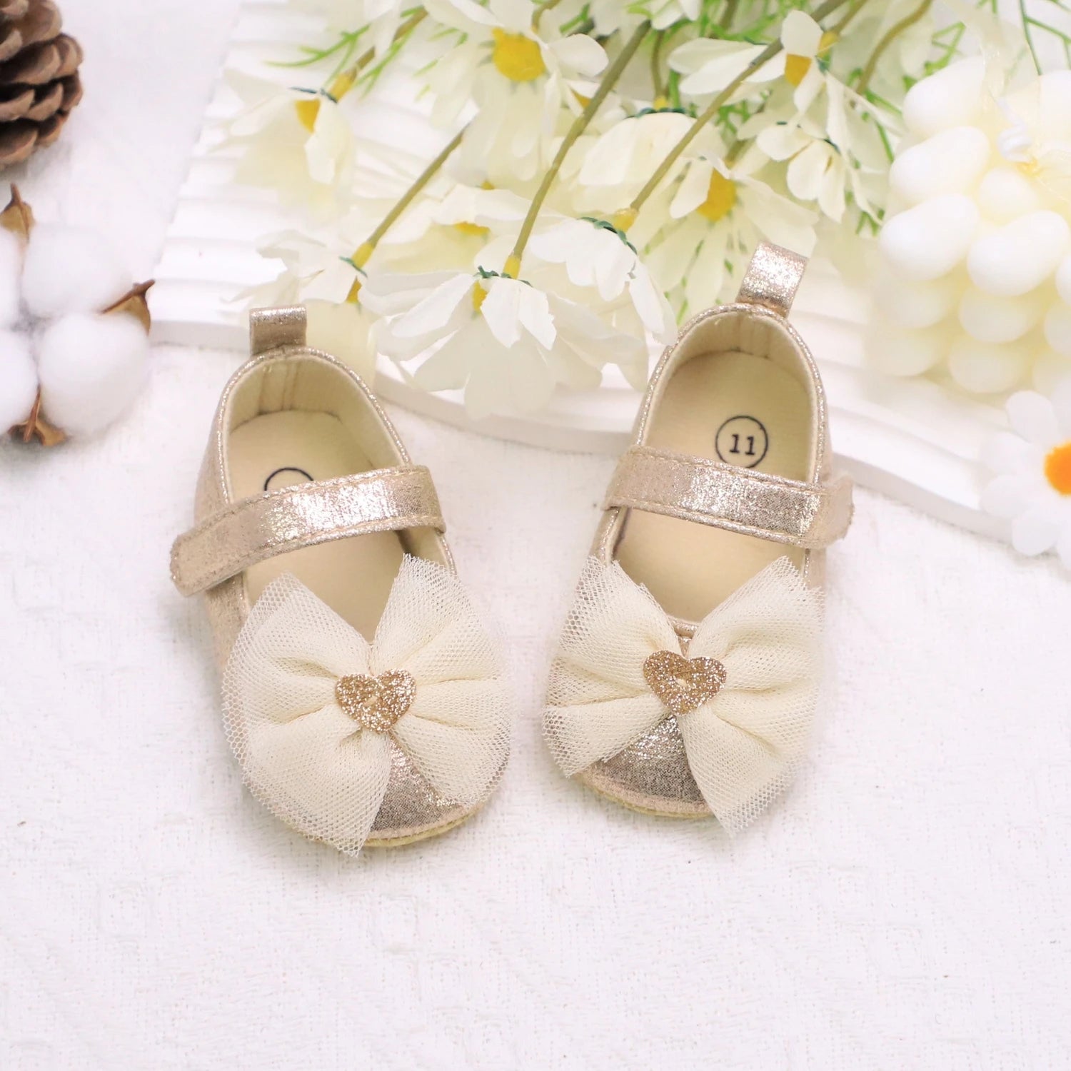 Zapatos con Moño de encaje Princesa para Primeros Pasos (0-18M)
