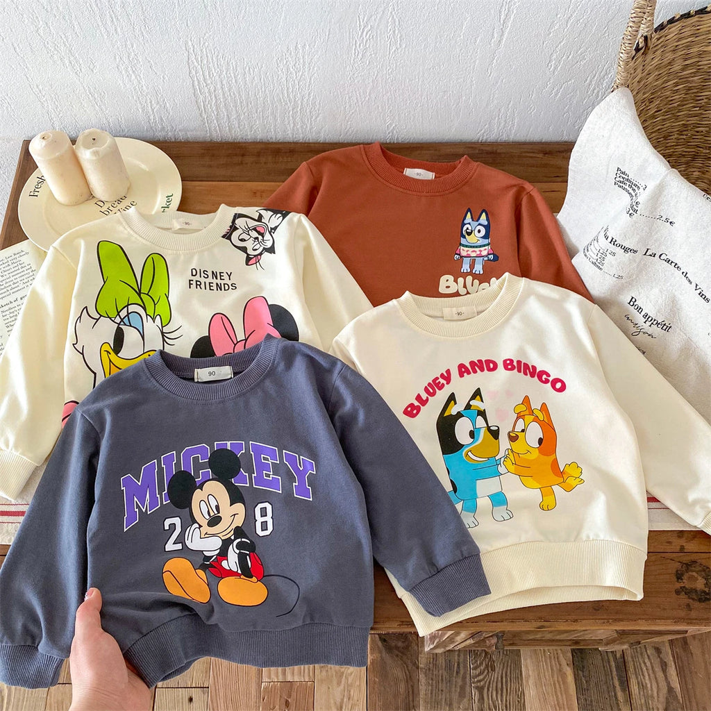 Sudadera Disney/Bluey: Comodidad Suelta y Estilo Casual (Primavera/Otoño) (3M-6T)