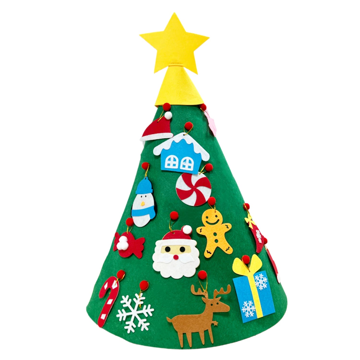 Árbol de Navidad DIY de Fieltro 3D Desmontable (Decoración Navideña Infantil)