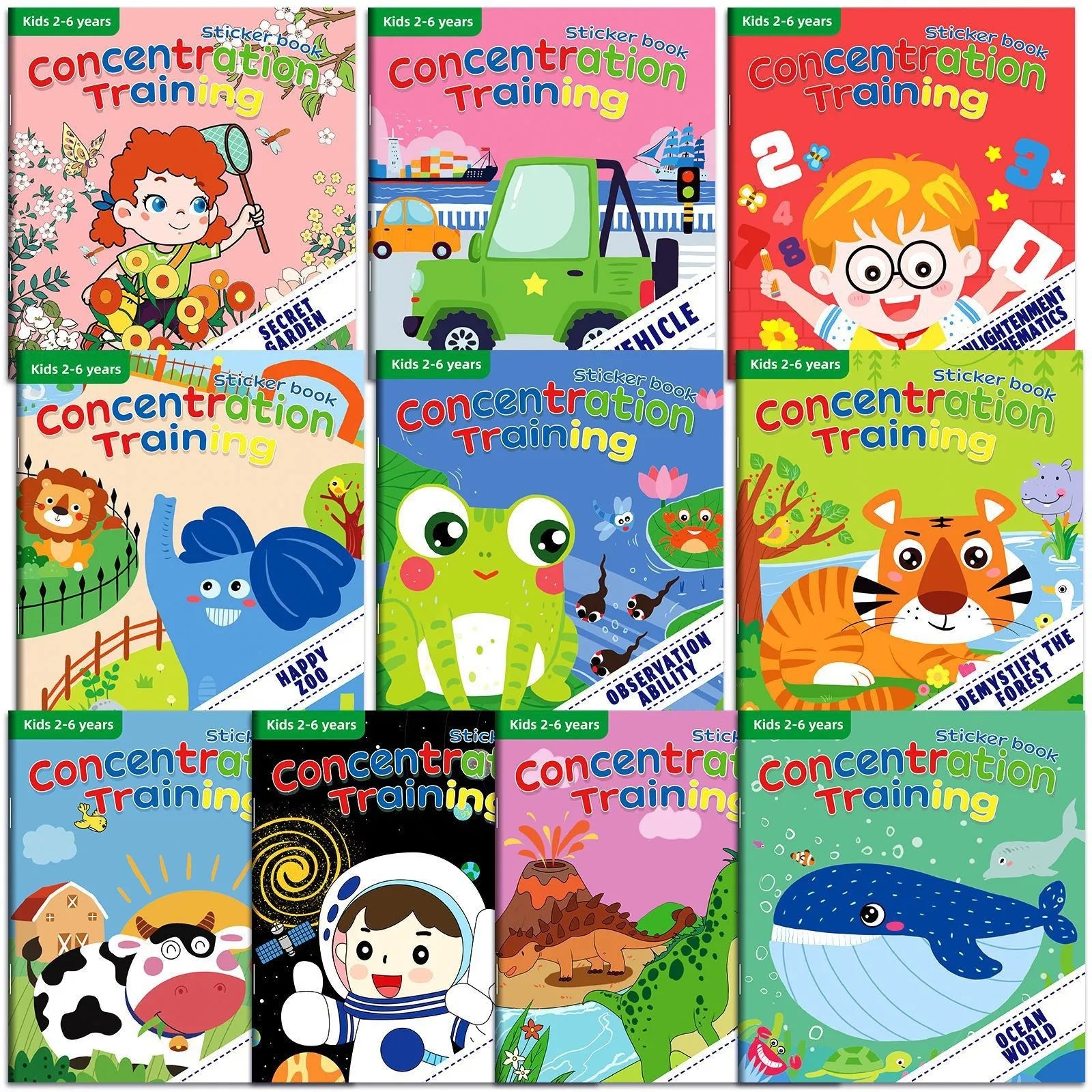 Libros Pegatinas Creativas: Foco y Habilidad Infantil 10/20 Volúmenes