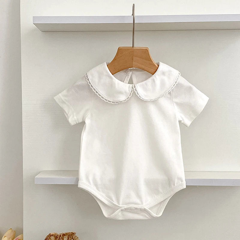Pañalero Vestido con Cuello de Pétalo (3-24M)