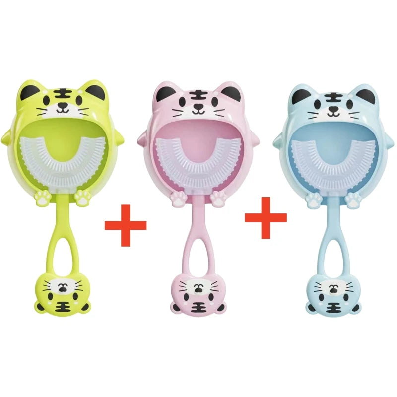 Cepillo Dental Infantil 360° "U" Estilo—Divertido y Seguro