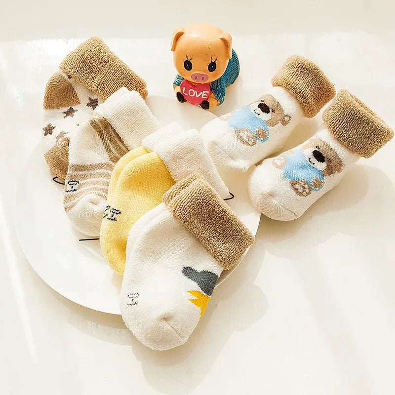Pack 5 Pares de calcetines antideslizantes de Bebé (0-3T)