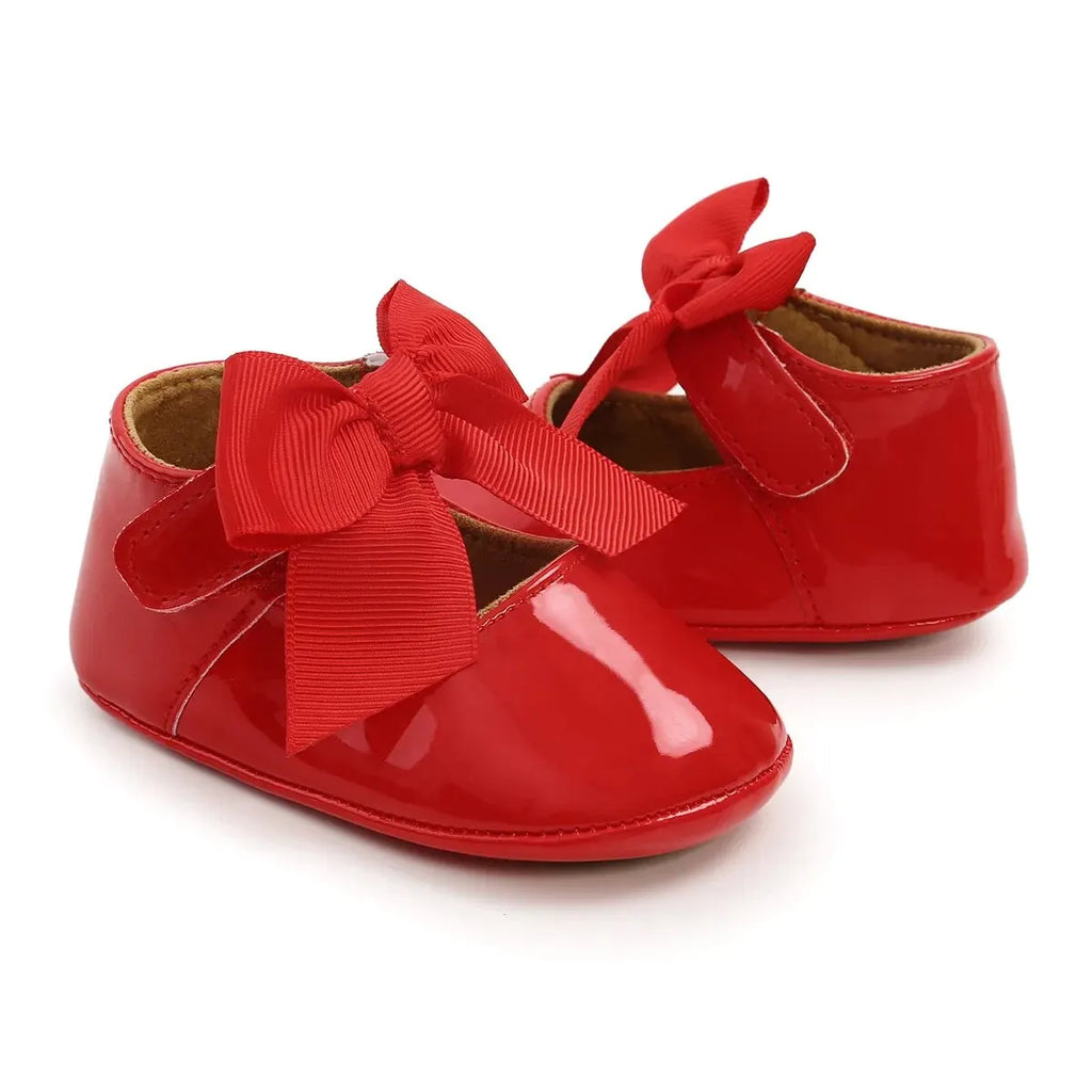 Zapatillas tipo Ballet con Moño: Elegancia Antideslizante para Bebé (0-18M)