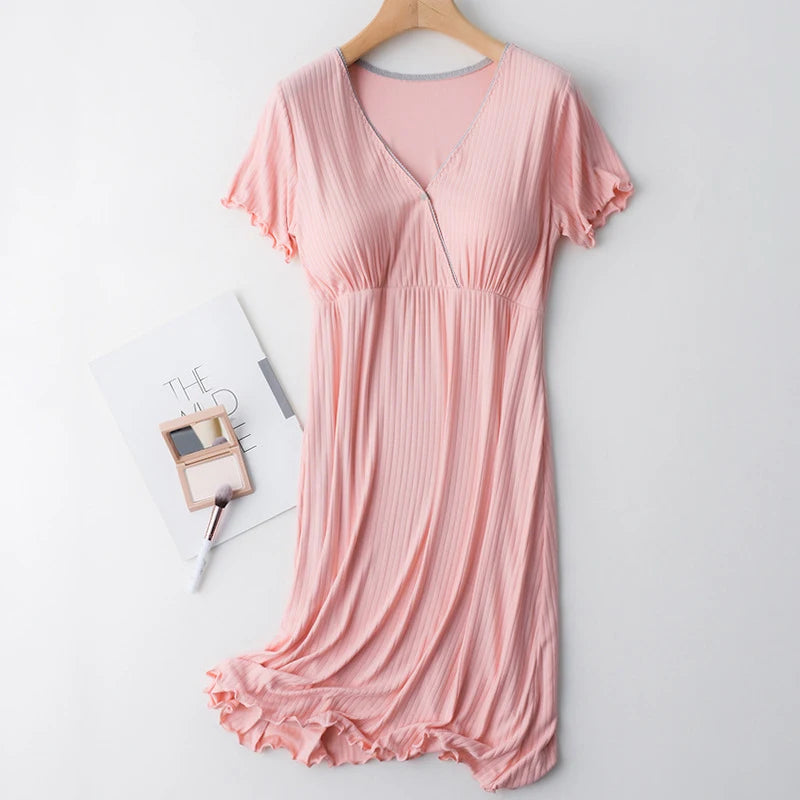 Camisón Modal de Lactancia: Elegancia y Confort Ajustable