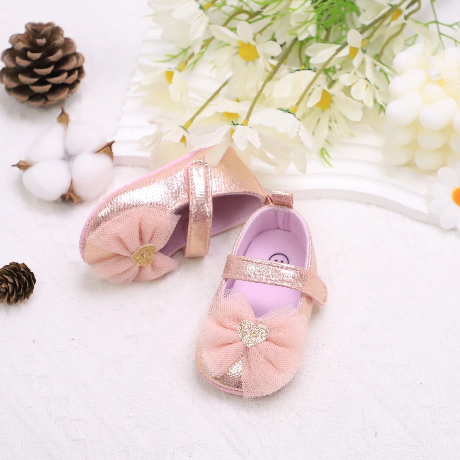 Zapatos con Moño de encaje Princesa para Primeros Pasos (0-18M)