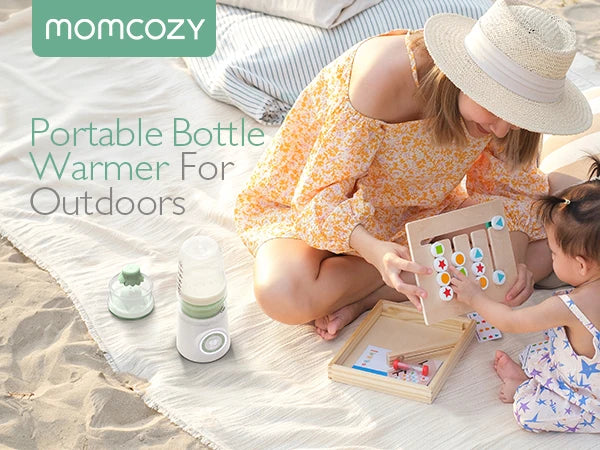 Calentador de Biberones Portátil Momcozy | Inalámbrico, Calentamiento Rápido y Doble Anti-Fugas