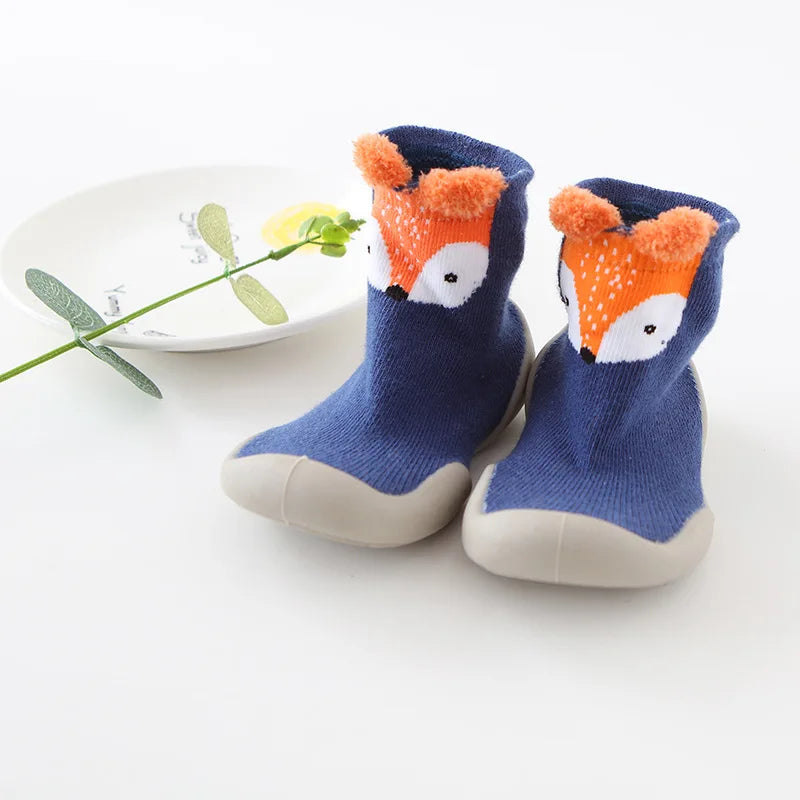 Calceta-Zapato para Primeros Pasos - Suela de Goma Antideslizante (0-24M)