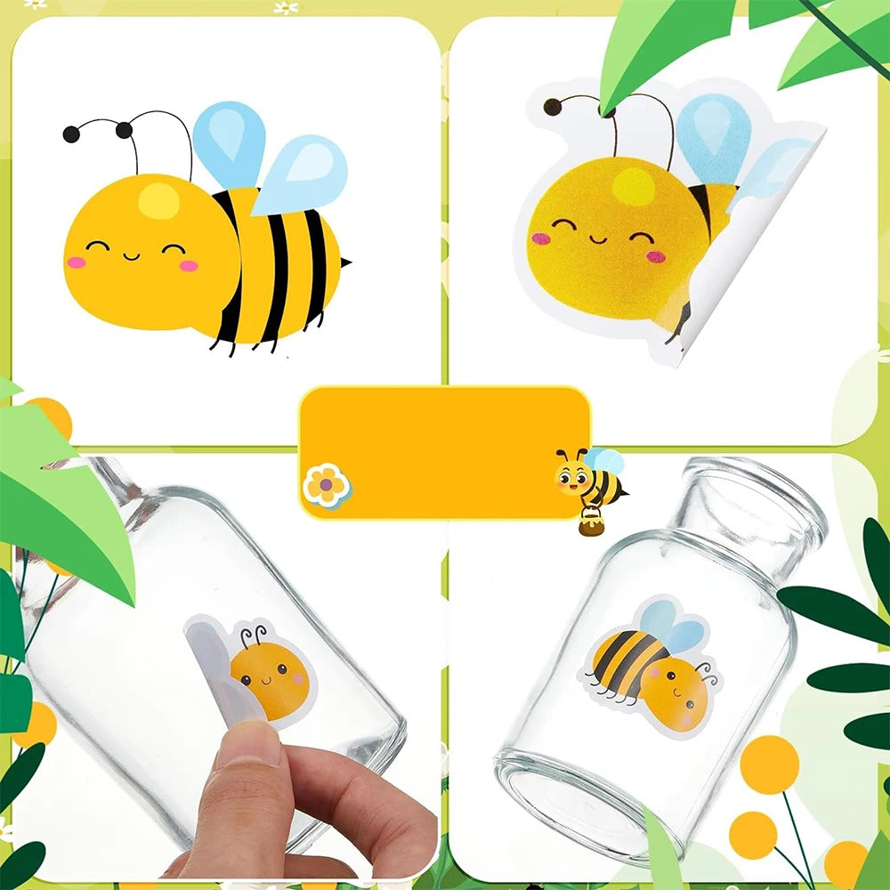 Rollo de 500 Pegatinas de Abejas: Recompensas y Decoración Adorable