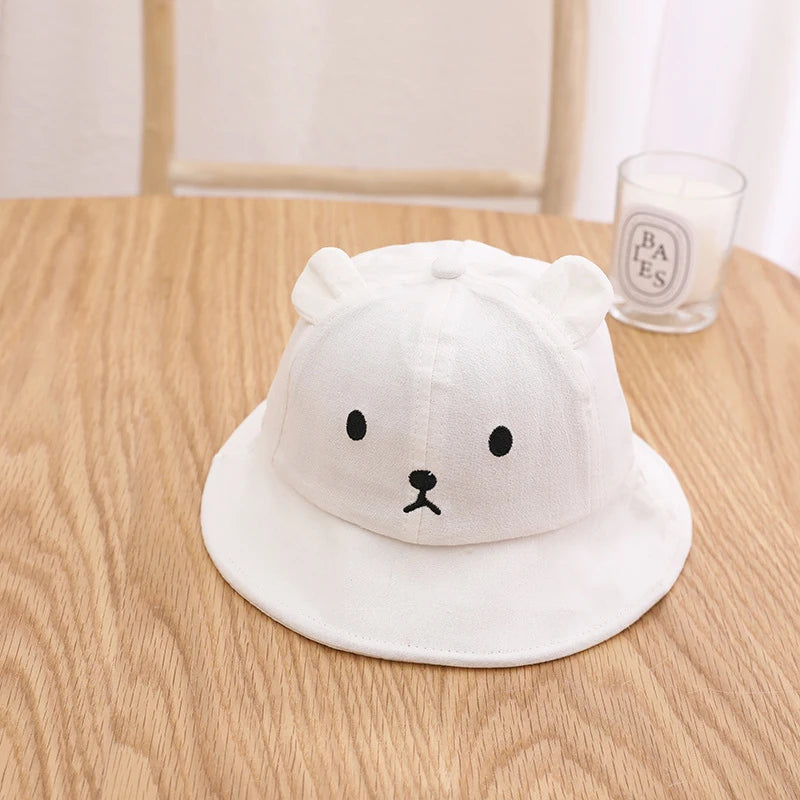 Gorro para el sol tipo cubo con Orejas de Oso: Protección y Ternura (3-18M)