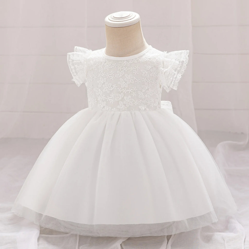 Vestido de Fiesta para Bebé: Falda de Malla con Mangas de Vuelo (3-24m)