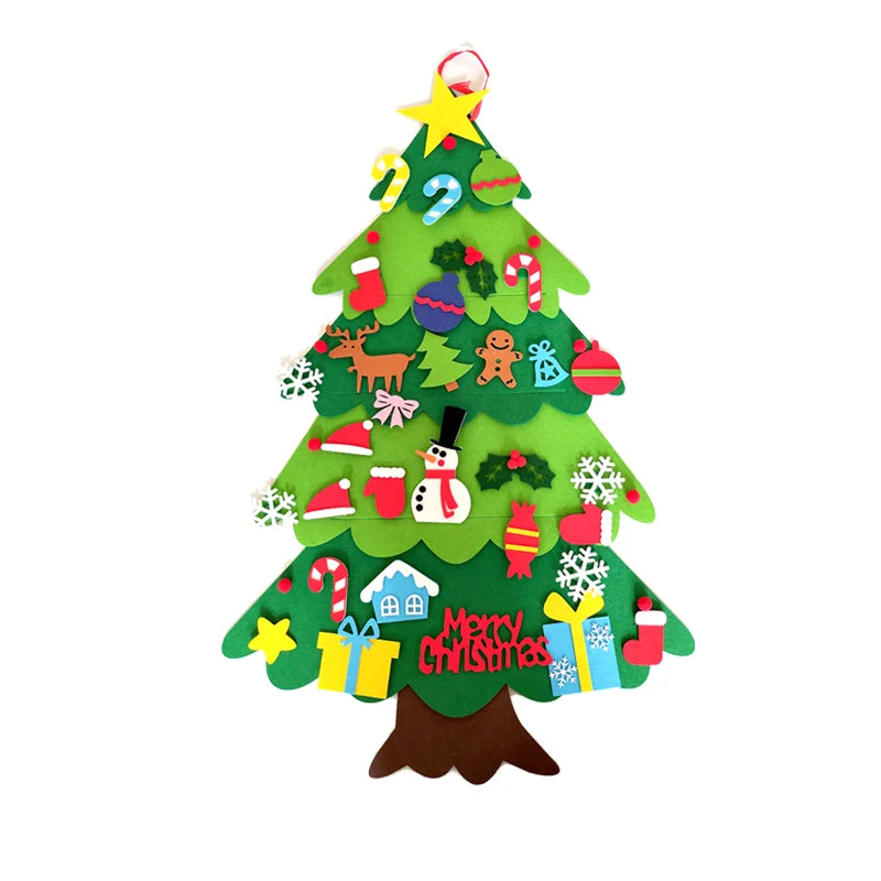 Árbol de Navidad DIY de Fieltro 3D Desmontable (Decoración Navideña Infantil)