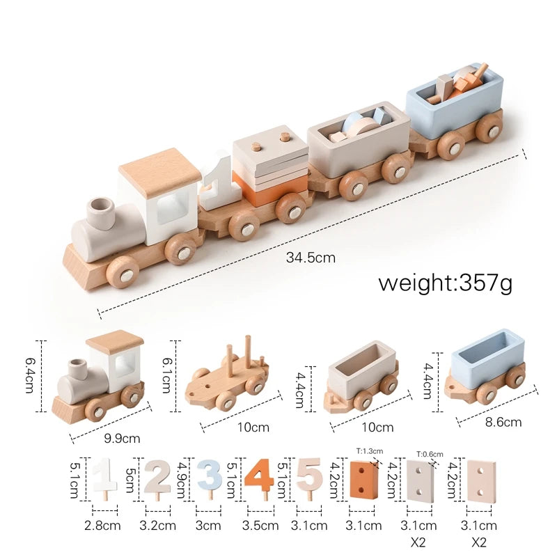 Tren y avión de Madera Didácticos Montessori - Juguete de Aprendizaje