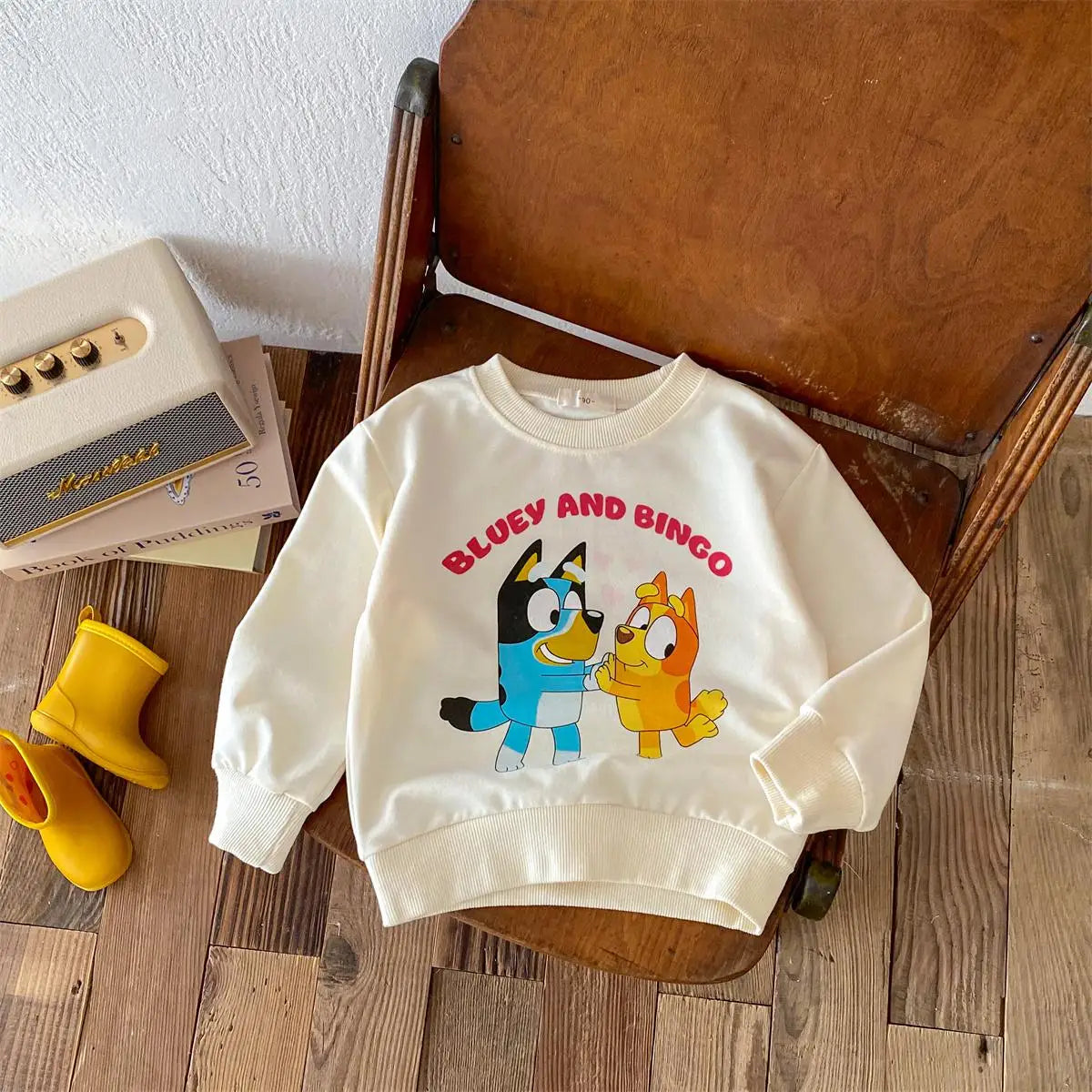 Sudadera Disney/Bluey: Comodidad Suelta y Estilo Casual (Primavera/Otoño) (3M-6T)