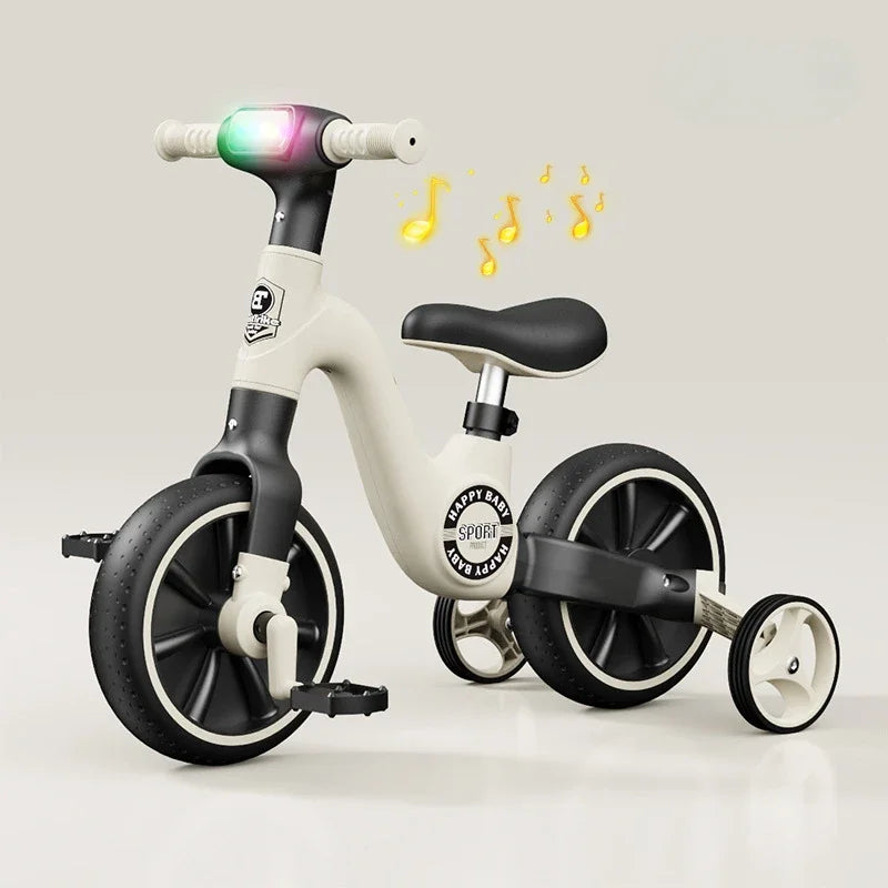 Bicicleta de Equilibrio y Triciclo 2 en 1 Multifuncional (Con Luces y Música)
