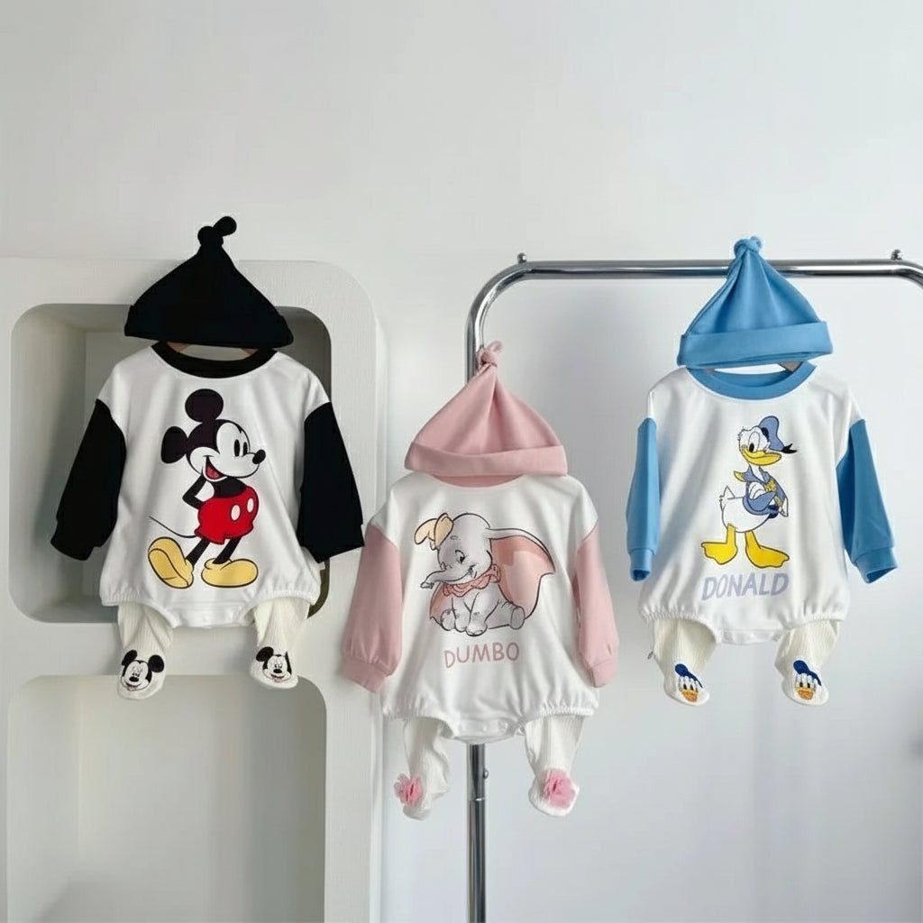 Conjunto de mameluco, gorro y calcetines Disney (3-18M)