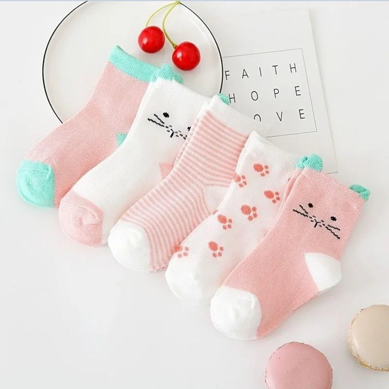 Set de 5 Pares de Calcetines divertidos de Algodón (0-6T)