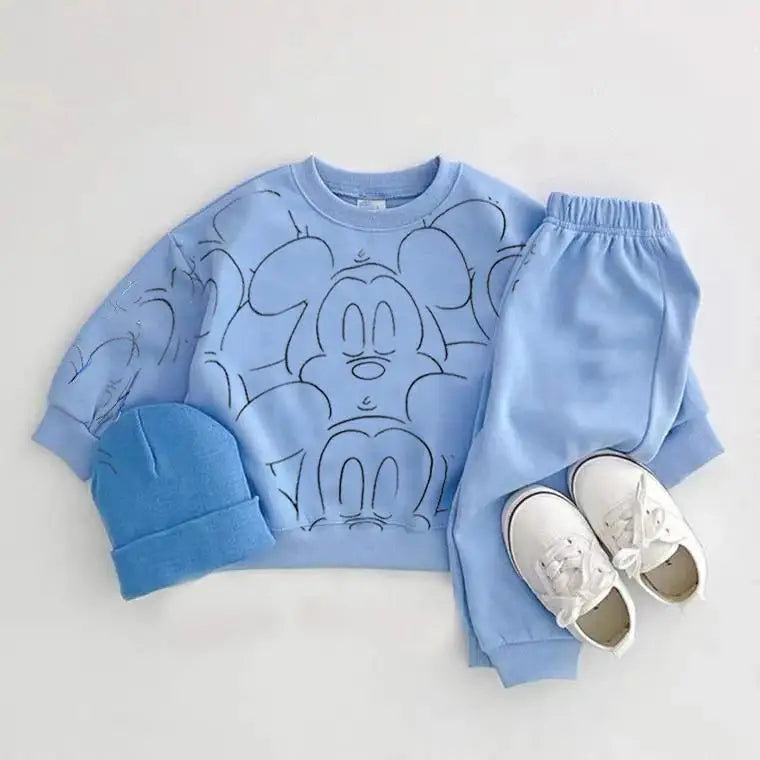 Conjunto Deportivo Unisex: Sudadera y Pantalón Mickey Mouse (3M-3T)