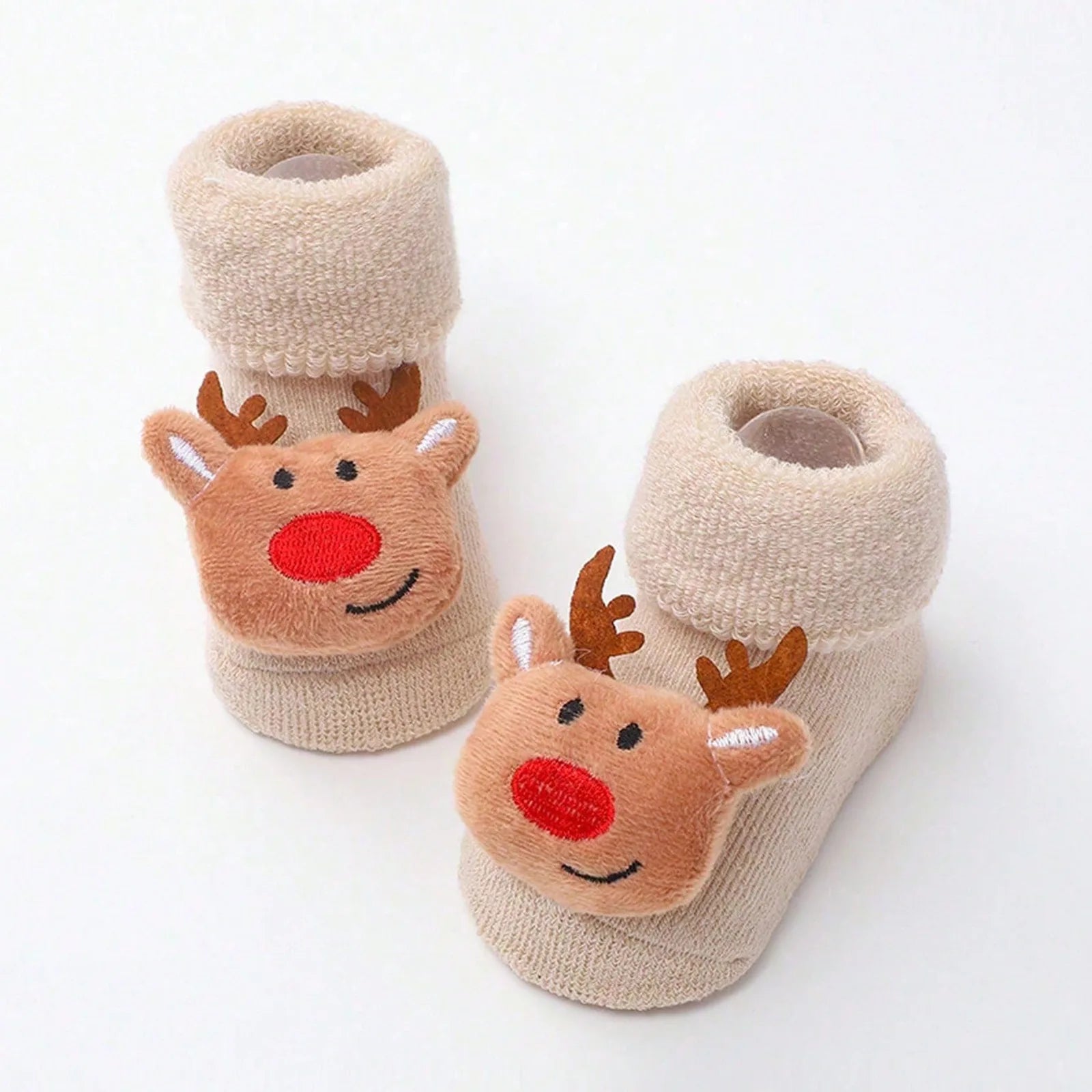 Calcetines Navideños Antideslizantes: Magia y Seguridad en sus Primeros Pasos (0-12M)
