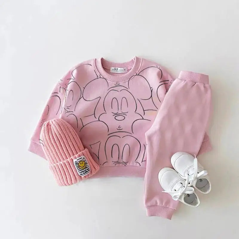 Conjunto Deportivo Unisex: Sudadera y Pantalón Mickey Mouse (3M-3T)