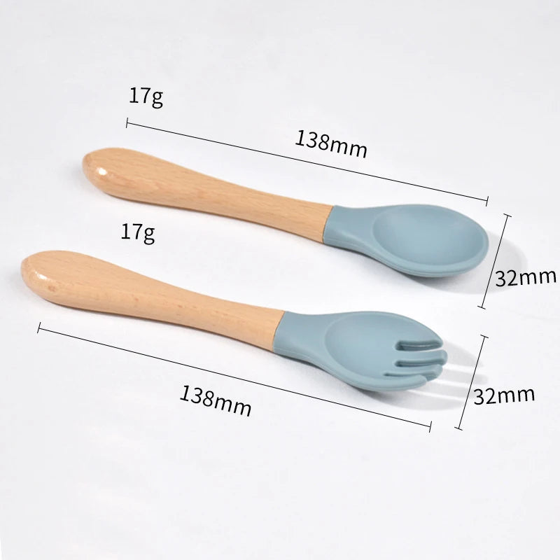 Set de Cubiertos de Entrenamiento – Silicona y Madera