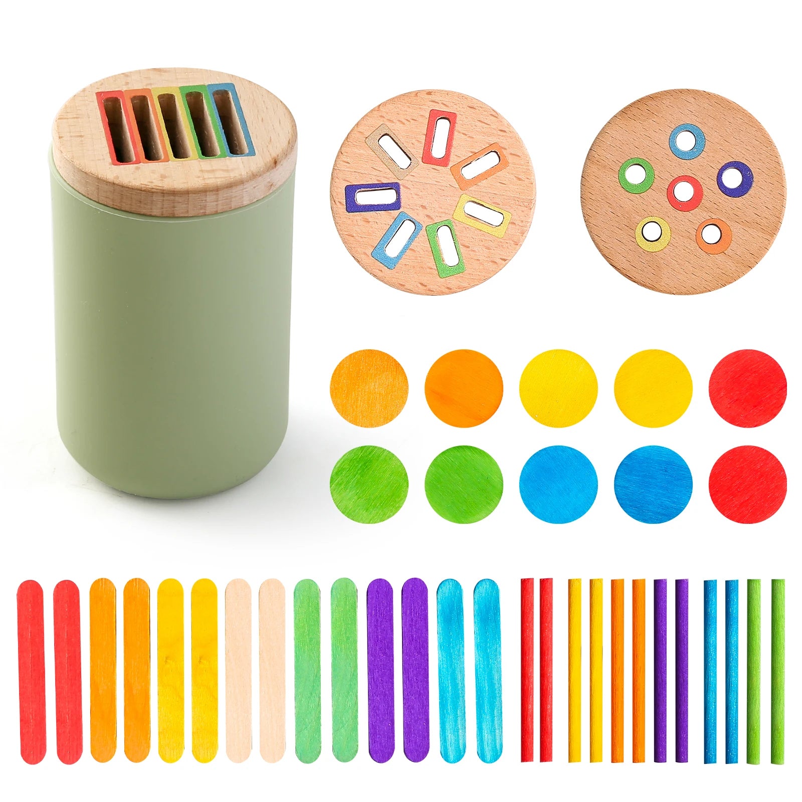 Set de Clasificación Montessori | Madera y Silicona para el Desarrollo Cognitivo