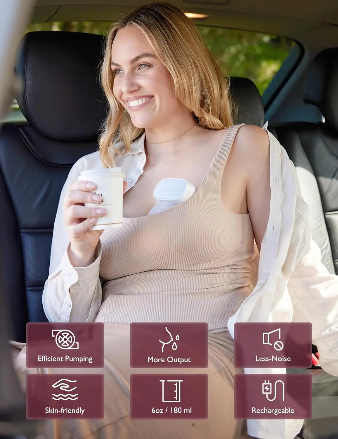 Extractor de Leche Manos Libres Momcozy S9 Pro | Doble Portátil, Batería de Larga Duración y Pantalla LED