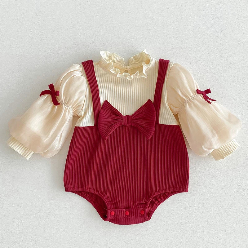 Pañalero Vestido con Cuello de Pétalo (3-24M)