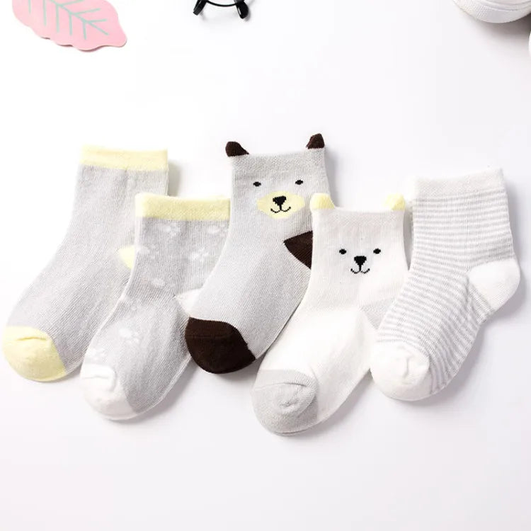 Set de 5 Pares de Calcetines divertidos de Algodón (0-6T)