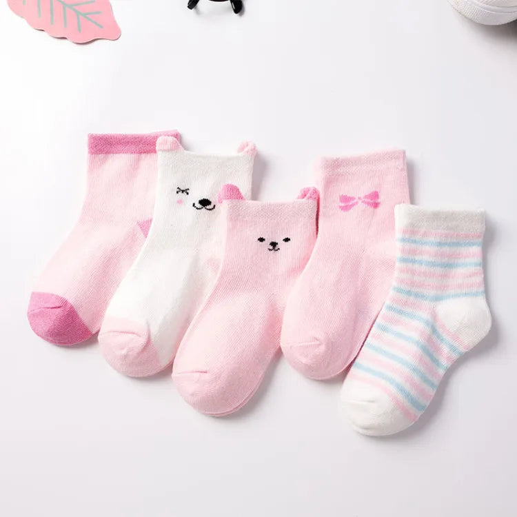 Set de 5 Pares de Calcetines divertidos de Algodón (0-6T)