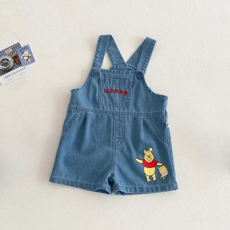 Camiseta y Short de Mezclilla con Tirantes de Winnie Pooh  (9M- 5T)