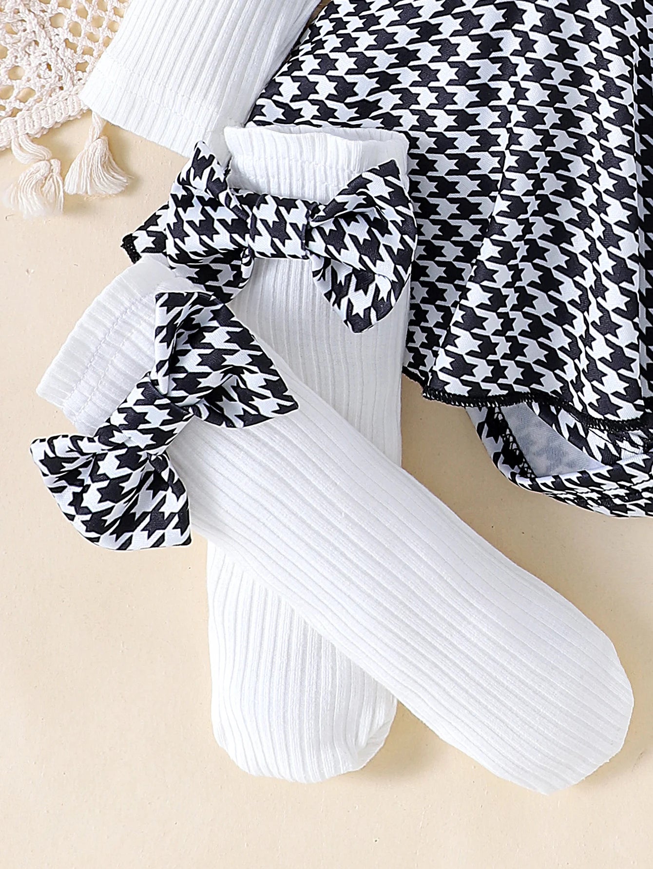 Conjunto Falda de Cuadros y Diadema: Estilo y Dulzura (0-18M)