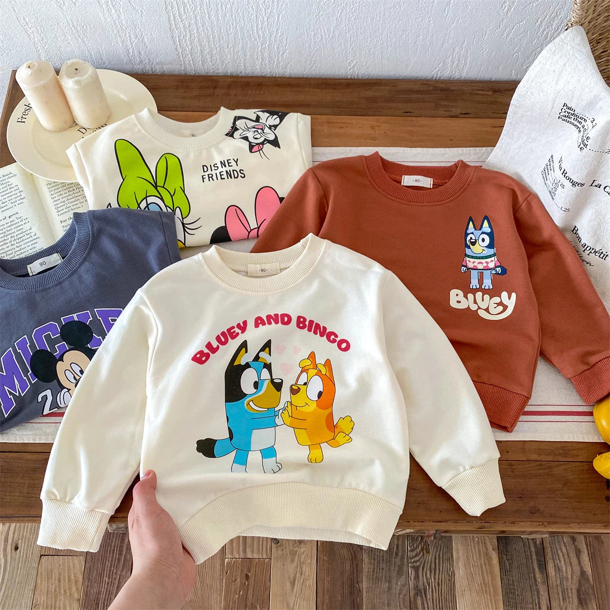 Sudadera Disney/Bluey: Comodidad Suelta y Estilo Casual (Primavera/Otoño) (3M-6T)